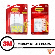 3M Command™ 17001-6 Medium Utility Hooks (Multi-Pack) - 6 Hooks 12 Medium Strips