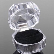 Fashion Acrylic Crystal Ring Earring Storage Display Boxes Jewelry Rings Diamond-shaped Clear Package Box