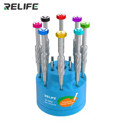 RELIFE Multifunctional screwdriver storage box Magnetic rotary for screwdriver soldering tip desktop