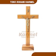 CATHOLIC SITTING CROSS 30 CM WOODEN TABLE CROSS/ CROSS STATUE/ CROSS/ ALTAR JESUS CROSS/ Catholic al