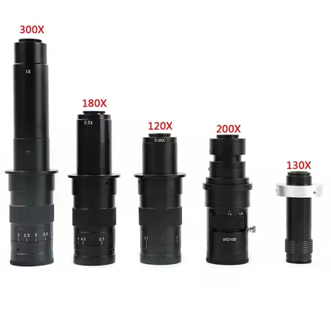 Adjustable 180X 120X 300X 200X 130X Zoom C Mount Lens 0.7X~4.5X Magnification 25mm For HDMI USB Indu