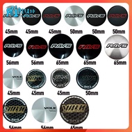 RTO 4PCS/lot 45mm 50mm 56mm 65mm Car Wheel Center Cap Emblem Sticker For RAYS VOLK Racing Wheel LOGO