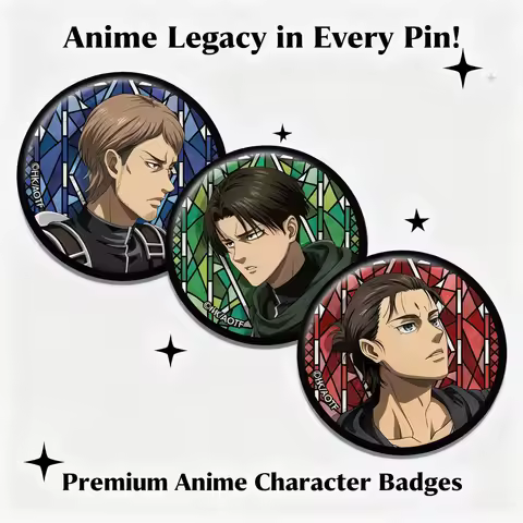 Attack on Titan Levi Ackerman Erwin Smith Anime Tin Pin Badge