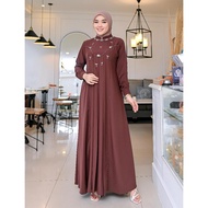 Fanesha Store.Id Gamis Qaireen Plain Dress Mix Sequin Jewel Latest Elegant Luxury Party Fashion 2025