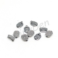 10pcs Lingual Button with Cleath Bondable Mesh Base Rectangular Lingual Button with Cleath Dental Ac