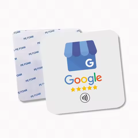 10CM Square Customize Google Review QR Code Sign NFC Social Media Plate Barber Shop Eyelash Nail Sho