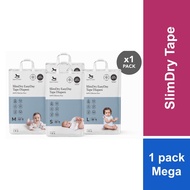 Applecrumby® SlimDry EasyDay Tape Diapers (Mega) S52 / M48 / L44 / XL40 (1 pack)