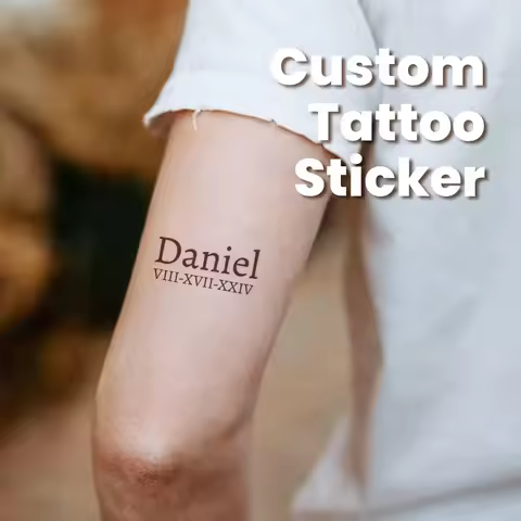 Custom Temporary Tattoo of Text Fake Personalized Name Tattoo Stickers for Wedding Cosplay Company L
