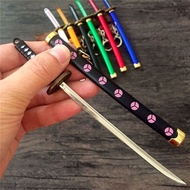 Anime One Piece Katana Sword Keychain Roronoa Zoro Cosplay Katana Blade Metal Pendant Keyrings Weapo