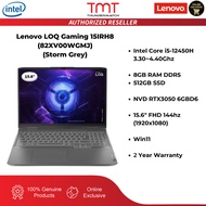 Lenovo LOQ Gaming 15IRH8 Gaming Laptop (82XV00WGMJ) (Storm Grey) | i5-12450H | 8GB RAM 512GB SSD | 1