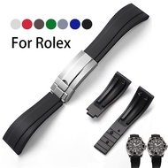 Watch Strap for Rolex Ghost King Daytona Silicone Watchband 20mm for Labor Submariner Flat End Rubber Bracelet