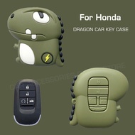 2022NEW Civic Cute Dinosaur Car Key Case For Honda Vezel Civic CRV Freed Accord Pilot 5 Buttons 2021 2022 Accessories Lady