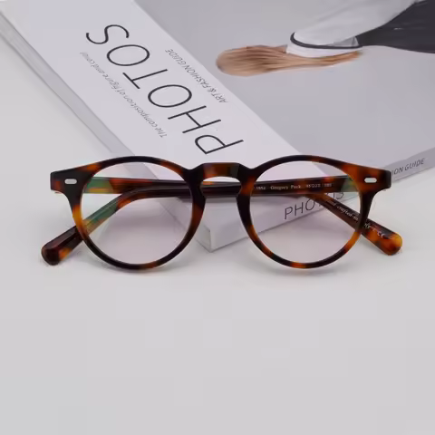 45 Size Vintage Glasses Frame Gregory Peck OV5186 Round Retro Prescription Eyeglasses For Men And Wo