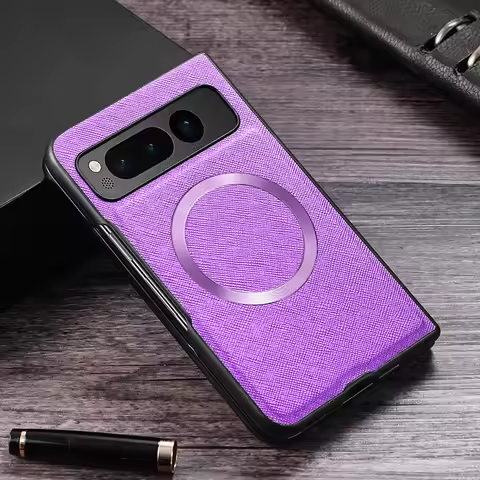 Premium PU Leather Case for Pixel Fold For Magsafe Magnetic Wireless Charging Shockproof Back Cover 