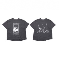 8BI9 ERD Quiet Eye Vintage Washed Print Short Sleeve T T-shirt Men and Women Fashion