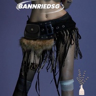 BANNRIEDSG9895Y Faux Fur Splicing Belts, Trendy Design Chic Mini Bag Belt, Retro Gyaru Y2K Cowgirl W