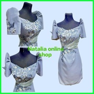 ✁ ❈ ❡ Modern filipiniana midi dress for graduation or for sponsor dress