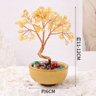 Cornucopia Tea Cup Crystal Tree Citrine Fortune Tree Crystal Lucky Tree Crafts Home Decoration Cryst