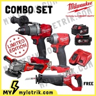 Milwaukee M18 Fuel Combo Set (FPD2 Percussion Drill× FID2 Impact Driver× CAG100X 100mm Angle Grinder)
