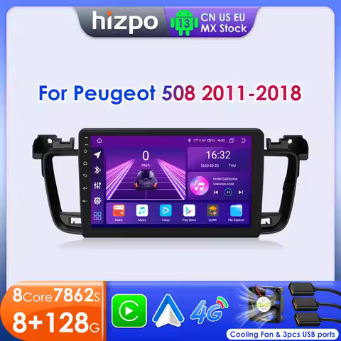 Hizpo Intelligent Systems For Peugeot 508 508SW 2011 - 2018 Wireless CarPlay Android Auto Car Radio 