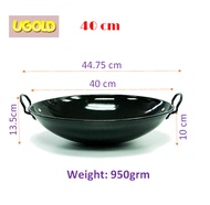HAPPYCOOKING Black Enamel Wok 22cm / 24cm / 26cm / 28cm / 31cm / 34cm / 37cm / 40cm / 43cm | Kuali H