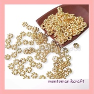 BEADS (5 grams) 5 mm GOLD PARTITION CCB PLASTIC BEADS MONTEMANIK CRAFT