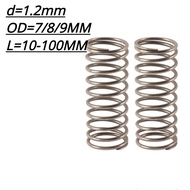 【XCF】SUS304 d1.2mm  outer diameter 7-8-9mm length 10-150mm  pressure spring