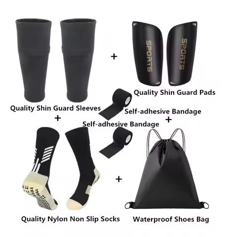 6PCS Set Football Equipment Adults Kids Soccer Shin Guards Pads Shin Guard Sleeves Non Slip Soccer S