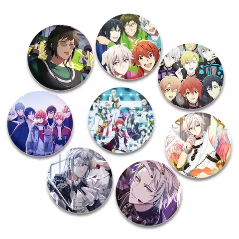 32/44/58mm Anime IDOLiSH7 Brooches Music Mobile Game Enamel Pin Backpack Collar Badge Cartoon Handma