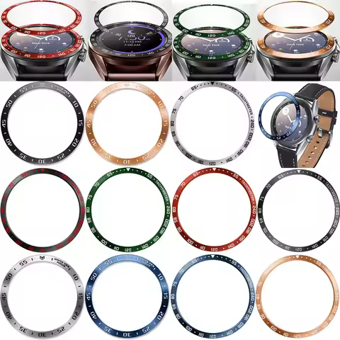 Steel Bezel Ring Cases Cover for Samsung Galaxy Watch 3 45mm 41mm strap Adhesive case Smartwatch Met