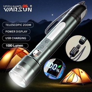 WARSUN NB01 Flashlight Rechargeable Waterproof Super Bright Flashlight 1000 lumens Zoom Flashlight R