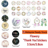 Flower sticker 3.8cm, sticker 3.8cm, Thank you sticker 3.8cm, badge sticker, 1 inch 3.8cm Thank you 