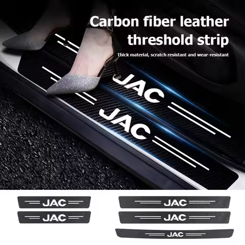 Car Door Threshold Scuff Plate Carbon Fiber Sill Protector Stickers For JAC JS3 J2 S5 JS2 S3 T8 Refi