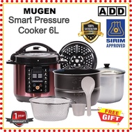 MUGEN Smart Pressure Cooker 6L Non Stick Pot Stainless Steel Inner Pot