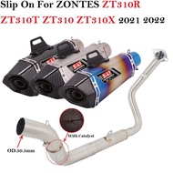 Full System For ZONTES ZT310R 310R ZT310T ZT310X 2021 2022 Motorcycle Exhaust Escape Modify Front Link Pipe Muffler DB Killer