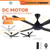 KDK K14TE / K14QF / DESIGNER / FANDASY (56"/140cm) DC Motor Kipas Siling  Ceiling Fan Remote Control