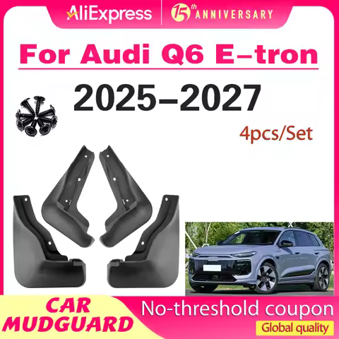 Car Mud Flaps for Audi Q6 e-tron Sportback 2025~2027 2026 Mudflaps Mudguards Splash Guards Front Rea