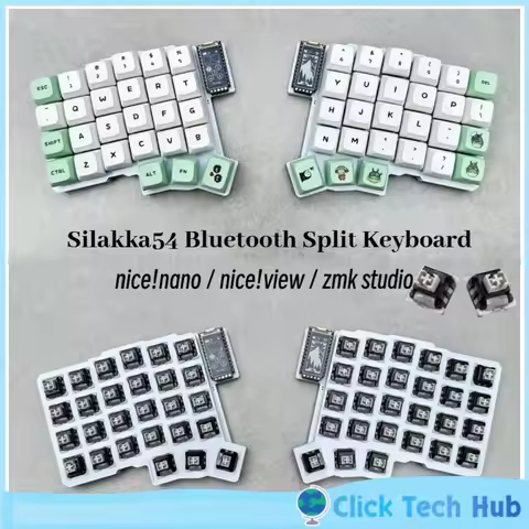 Silakka54 Wireless Bluetooth Split Mechanical Keyboard Split Customization Zmk Hot-Swappable Left Ri