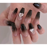 Press On Nails 3D Black Love False Nails