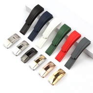 4/4✈Rolex High Quality 20mm Natural Soft Silicone Black Rubber Strap for Rolex Watch Straps Daytona 