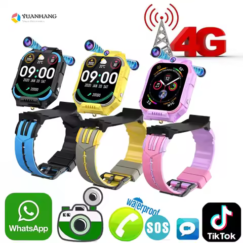 Smart 4G Video Voice SOS Call Dual Camera Watch Student Child AI Assistant Phone Smartwatch Wiith Wh