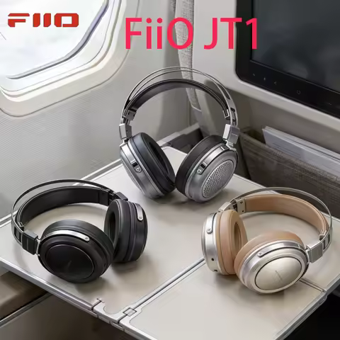 FiiO JT1 3.5mm Wired Studio Headphones with Mic HiFi Sound 50mm Driver for PC Gaming Recording Music