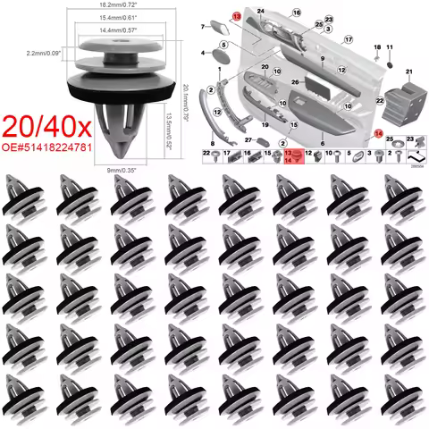 20/40X Car Door Panel Card Trim Cover Fixing Clips 51418224781 For BMW E88 F45 E36 E46 E90 E91 F32 F