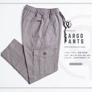 GOODWIN - 9730 CARGO PANTS กางเกงขายาวทรงคาร์โก้ ผ้าคอตต้อน เอวยืด