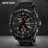 SANDA Sports Brand Waterproof Dual Display LED Digital Men's Watch 791-2
