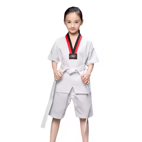 2023 TKD Costumes Clothing White Taekwondo Uniforms WTF Karate Judo Dobok Clothes Children Adult Uni