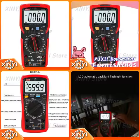 for UNI-T UT139C Digital Multimeter Auto Range True RMS 6000 Count Handheld Voltmeter Ohmmeter Capac