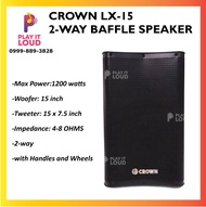 CROWN LX-15 1200 WATTS 2-WAY PROFESSIONAL 15" BAFFLE SPEAKER (1pc.)