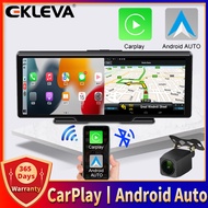 EKLEVA 10.26 Inch FHD 4K 2160P Car Dashboard Dash Cam Carplay &amp; Android Auto Wireless Miracast Dual Camera  Video Recorder WiFi Connect Navigation