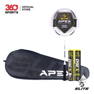 Elite APEX Advanced Carbon Badminton Racket with X360 Feather Shuttlecocks